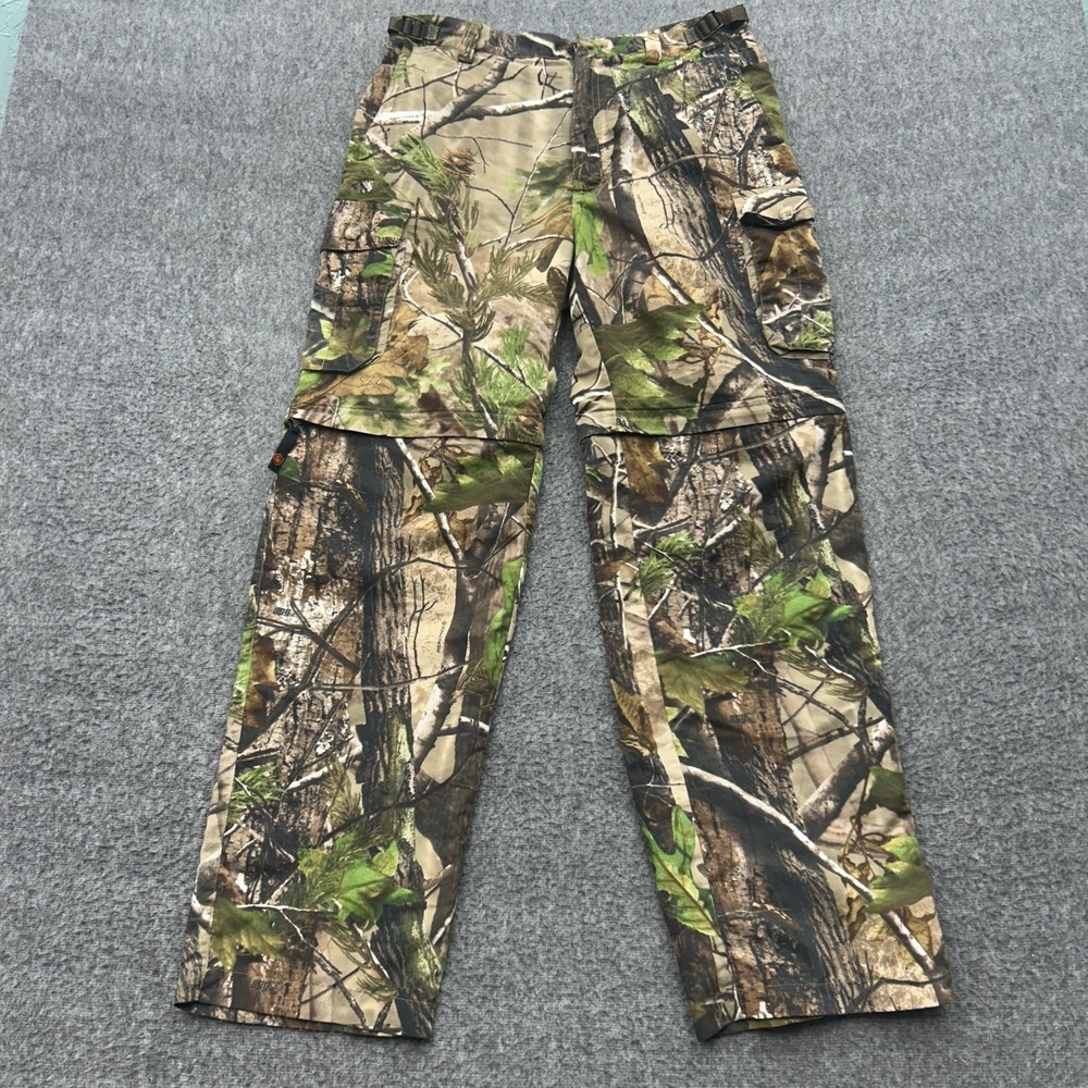 Game Winner Realtree Camo Hunting Cargo Pants‎ Convertible Zip Shorts Mens M